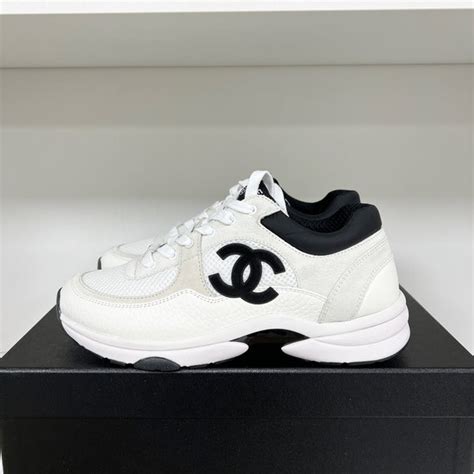 chanel sneakers con pelo|Chanel black and white sneakers.